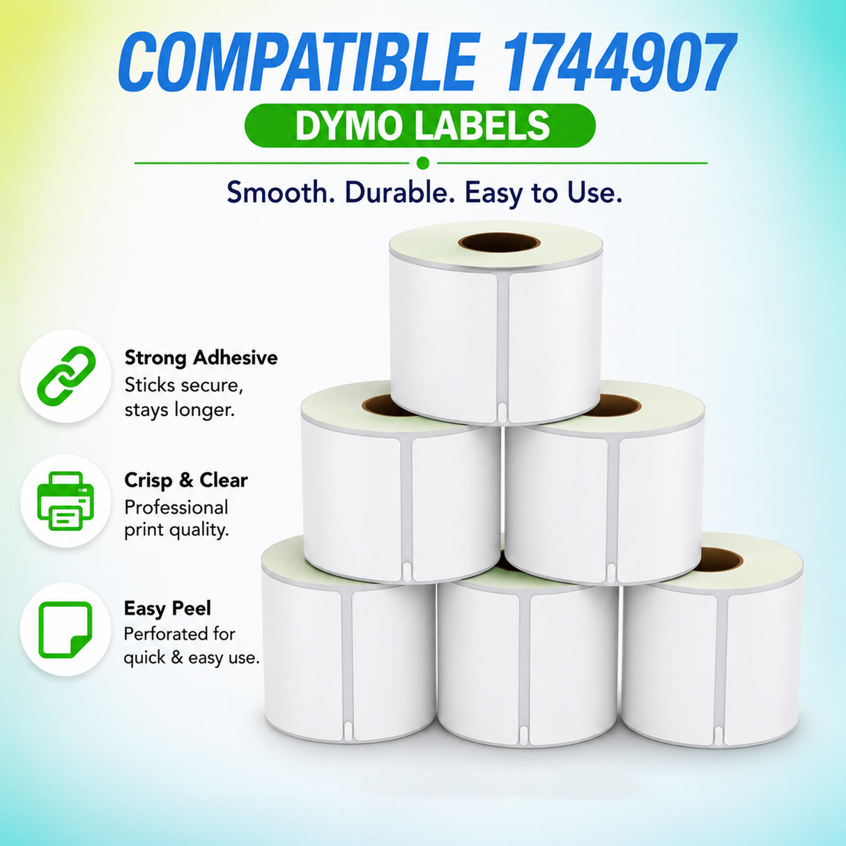 1744907 Shipping Labels Compatible with Dymo LabelWriter – 4" x 6" | Crisp Print | Strong Adhesive | Jam-Free | 220 Labels Per Roll