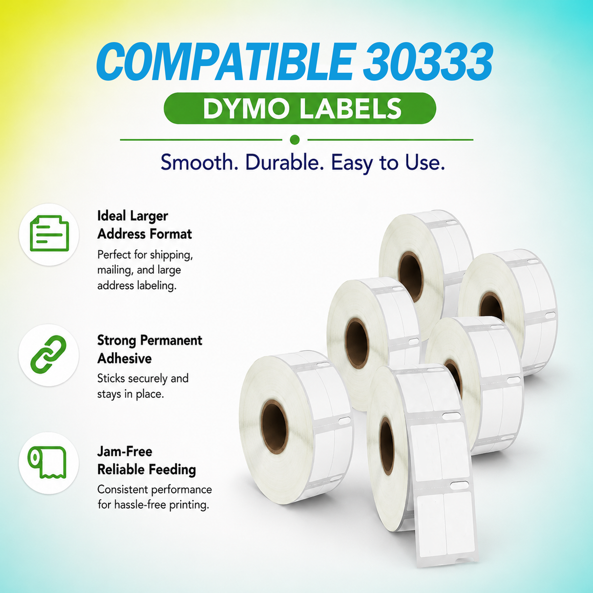 30333 Multipurpose Labels Compatible with Dymo LabelWriter – 1/2" x 1" | Crisp Print | Strong Adhesive | Jam-Free| 1,000 Labels Per Roll
