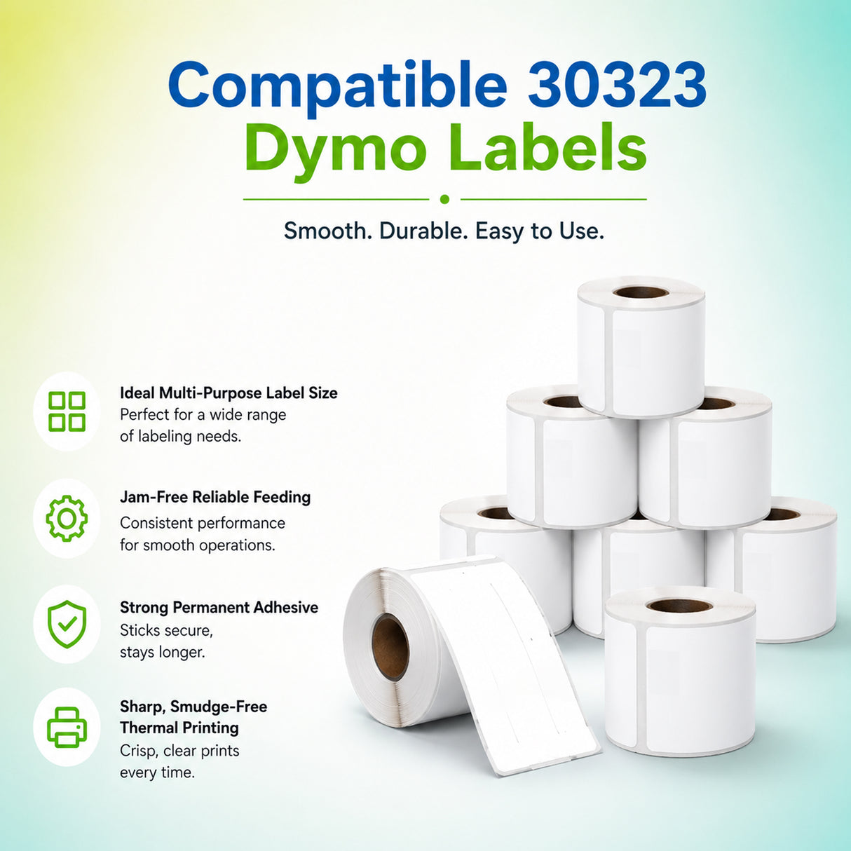 30323 Shipping Labels Compatible with Dymo LabelWriter ā 2-1/8" x 4" | Crisp Print | Strong Adhesive | Jam-Free| 240 Labels Per Roll