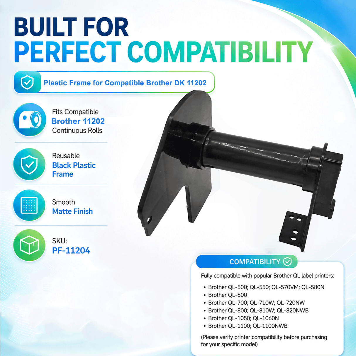 Brother DK 1202 - Plastic Frame ONLY - Plastic Frame | Reusable | Jam-Free