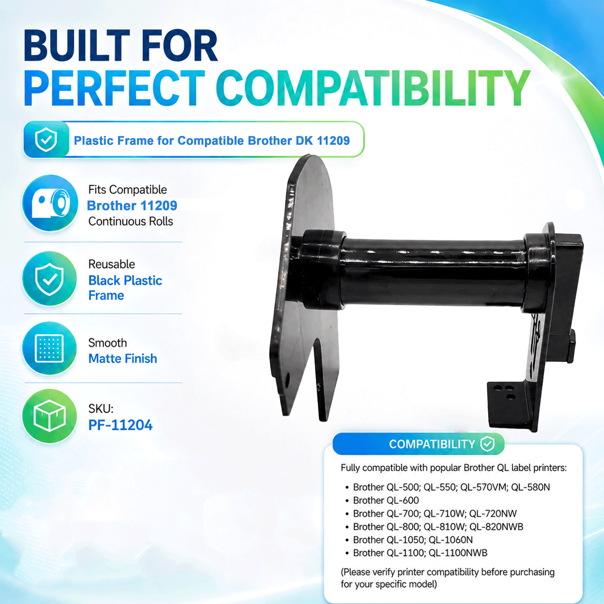 Brother DK 1209-Plastic Frame ONLY - Plastic Frame | Reusable | Jam-Free