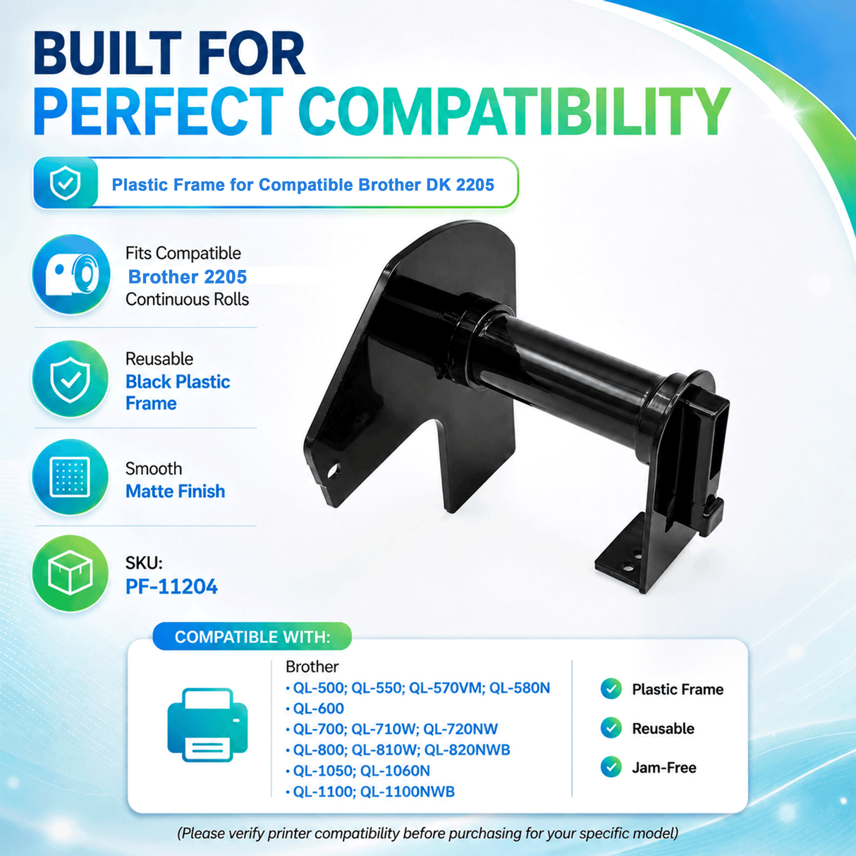 Brother DK 2205-Plastic Frame ONLY for 2205 Continuous Labels - Plastic Frame | Reusable | Jam-Free