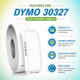 30327 File Folder Labels Compatible with Dymo LabelWriter– 9/16" x 3-7/16" | Crisp Print | Strong Adhesive | Jam-Free | 130 Labels Per Roll