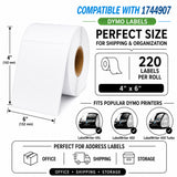 1744907 Shipping Labels Compatible with Dymo LabelWriter – 4" x 6" | Crisp Print | Strong Adhesive | Jam-Free | 220 Labels Per Roll