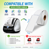 30321 Premium Compatible Dymo Multipurpose Labels – 3-1/2" x 1-4/10" | Sharp Print | Strong Adhesive | Jam-Free | 260 Labels/Roll