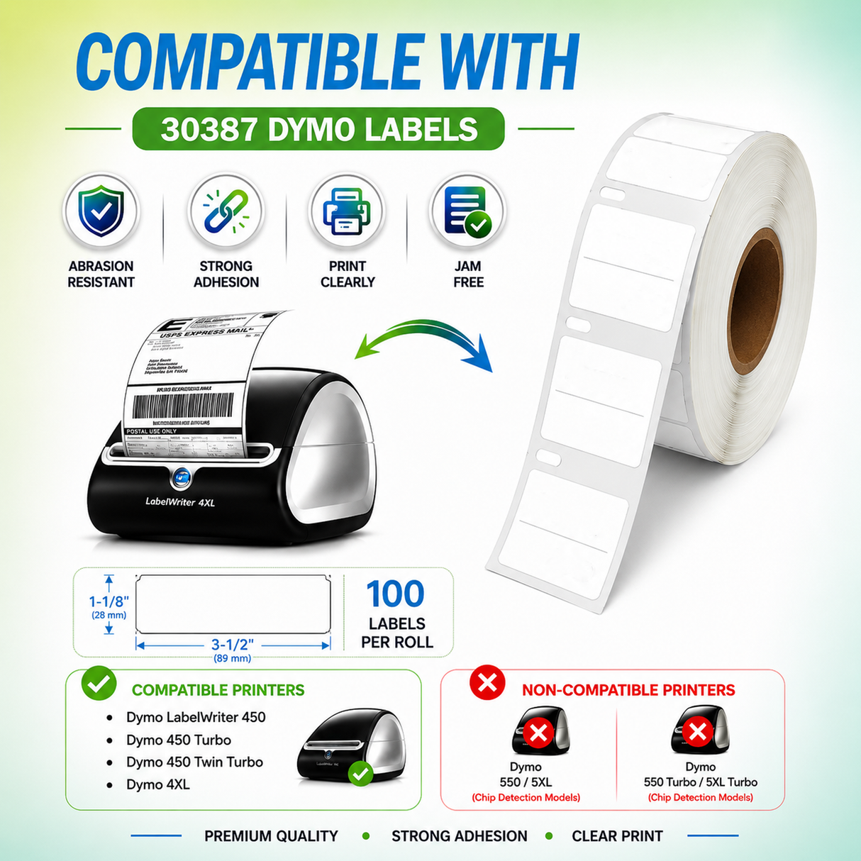 30387 3-Part Internet Postage Labels Compatible with Dymo LabelWriter – 2 5/16″ In Height X 10 1/2″ | Crisp Print | Strong Adhesive | Jam-Free | Shipping & Postage Ready | 100 Labels Per Roll