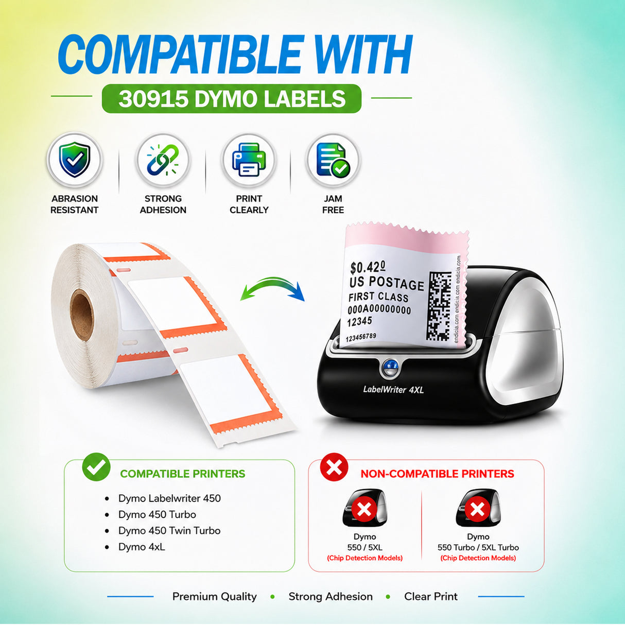 30915 Internet Postage Labels Compatible with Dymo LabelWriter – 1-5/8" x 1-1/4" (41mm x 32mm) | Crisp Print | Strong Adhesive | Jam-Free | 700 Labels/Roll