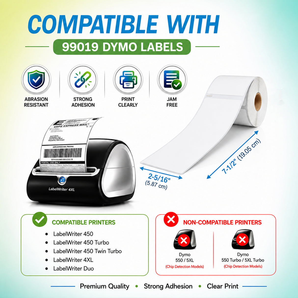 99019 PayPal & Internet Postage Labels and 1-Part eBay Labels Compatible with Dymo                LabelWriter – 2-5/16" x 7-1/2" | Crisp Print | Strong Adhesive | Jam-Free| 150 Labels Per Roll