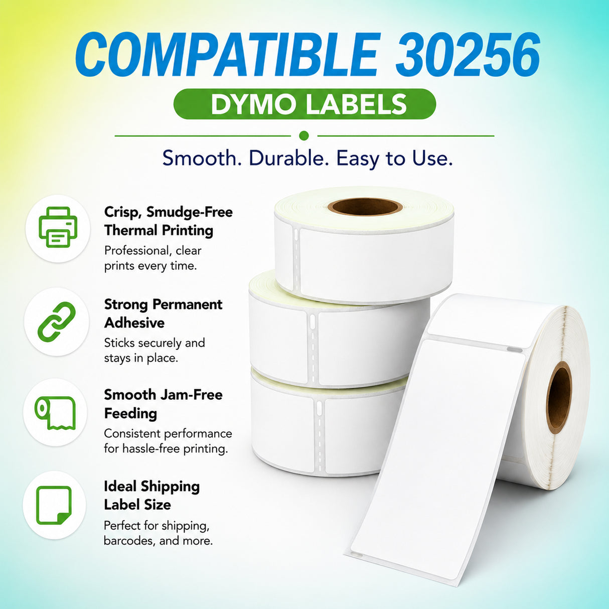 30256 Shipping Labels Compatible with Dymo  – 2-5/16" x 4" |  Crisp Print | Strong Adhesive | Jam-Free" | 300 Labels Per Roll