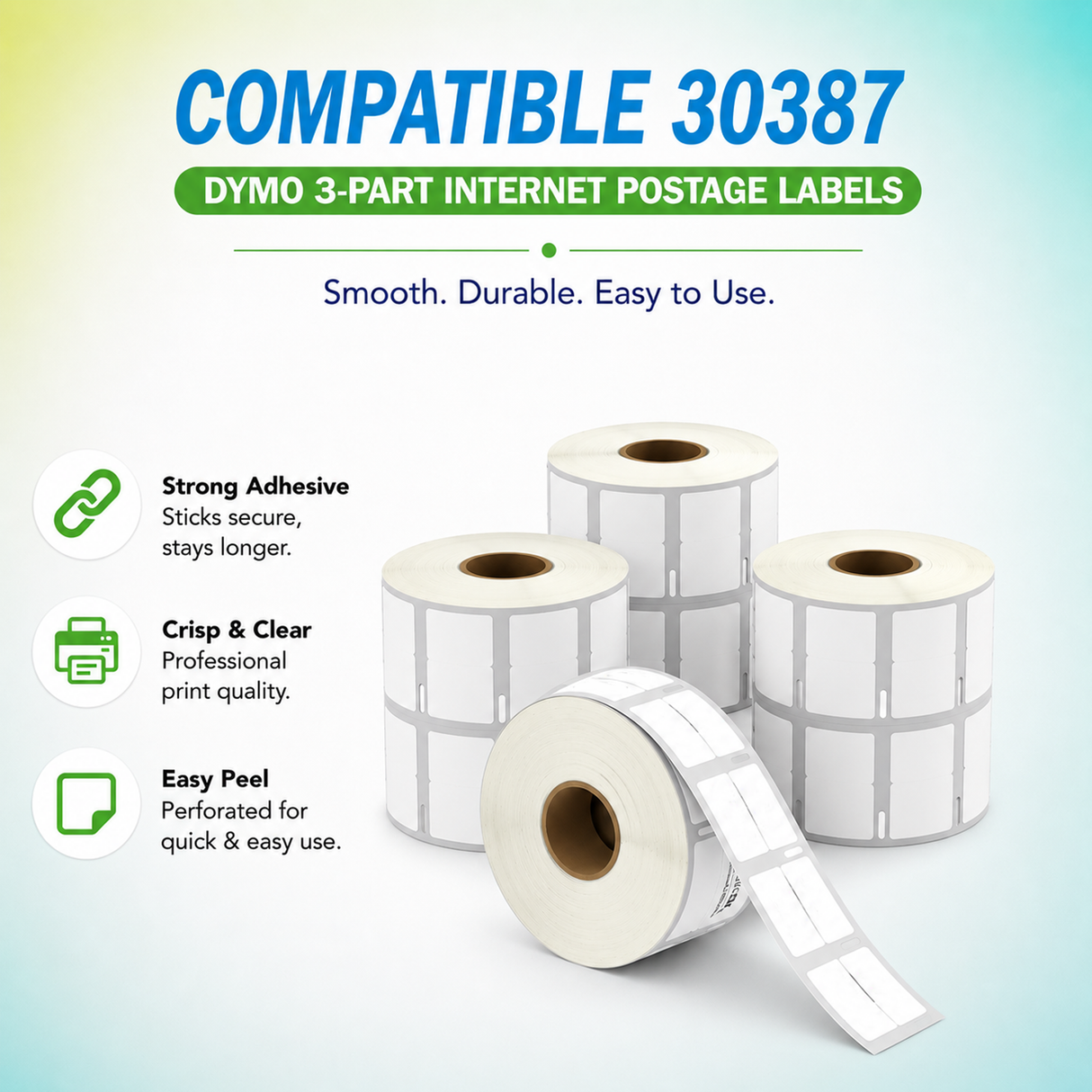30387 3-Part Internet Postage Labels Compatible with Dymo LabelWriter – 2 5/16″ In Height X 10 1/2″ | Crisp Print | Strong Adhesive | Jam-Free | Shipping & Postage Ready | 100 Labels Per Roll