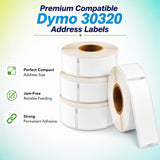 30320 Address Labels Compatible with Dymo– 1-1/8" x 3-1/2" | Crisp Print | Strong Adhesive | Jam-Free| 260 Labels Per Roll
