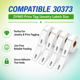 30373 Price Tag/Jewelry Labels Compatible with Dymo LabelWriter - 7/8” x 15/16”– Crisp Print | Strong Adhesive | Jam-Free | 400 Labels Per Roll