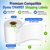 1744907 Shipping Labels Compatible with Dymo LabelWriter – 4" x 6" | Crisp Print | Strong Adhesive | Jam-Free | 220 Labels Per Roll