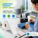 30321 Premium Compatible Dymo Multipurpose Labels – 3-1/2" x 1-4/10" | Sharp Print | Strong Adhesive | Jam-Free | 260 Labels/Roll