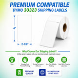 30323 Shipping Labels Compatible with Dymo LabelWriter – 2-1/8" x 4" | Crisp Print | Strong Adhesive | Jam-Free| 240 Labels Per Roll
