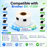 Brother DK-1209 Compatible Large Address Labels – 1.1" x 2.4" | Crisp Print | Strong Adhesive | Jam-Free | 800 Labels Per Roll