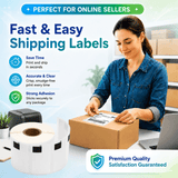 Brother DK-1209 Compatible Large Address Labels – 1.1" x 2.4" | Crisp Print | Strong Adhesive | Jam-Free | 800 Labels Per Roll