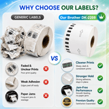 Brother DK-2205 Premium Compatible Continuous Paper Labels – 2.4" x 100 ft | Crisp Print | Strong Adhesive | Jam-Free