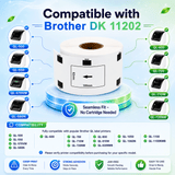 Brother DK-1202 Compatible Shipping / Multipurpose Labels – 2.4" x 4" | Crisp Print | Strong Adhesive | Jam-Free | 300 Labels Per Roll