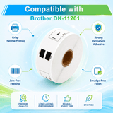 Brother DK-1201 Compatible Multipurpose / Return Address Labels – 1.1" x 3.5" | Crisp Print | Strong Adhesive | Jam-Free | 400 Labels Per Roll