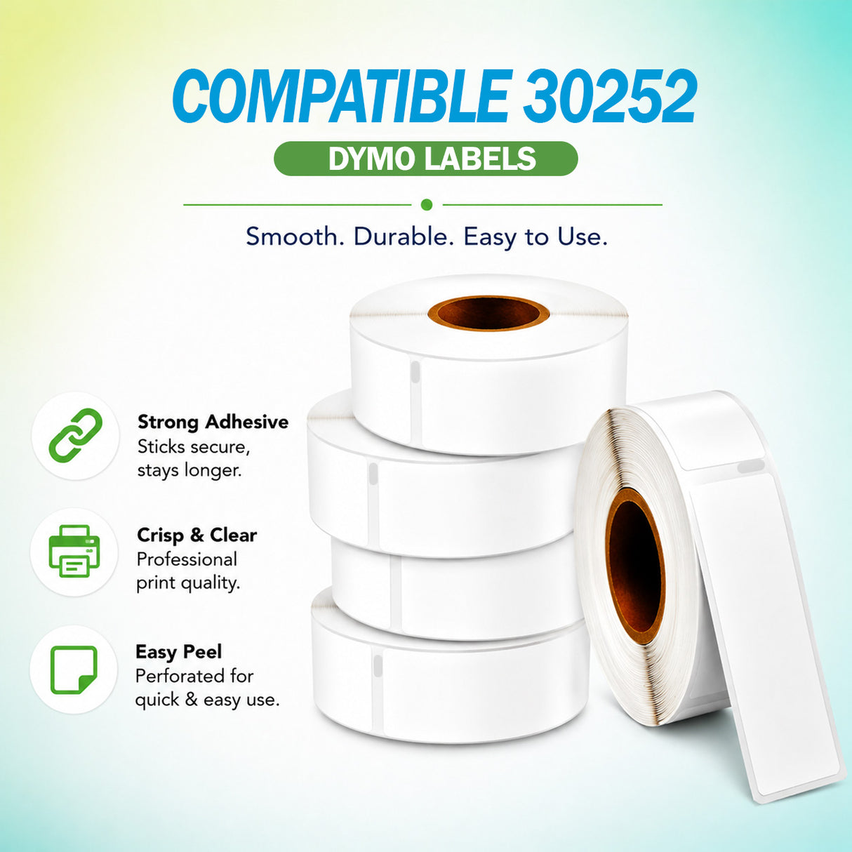 30252 Address Labels Compatible with Dymo  – 1-1/8" x 3-1/2" | Crisp Print | Strong Adhesive | Jam-Free| 350 Labels/Roll