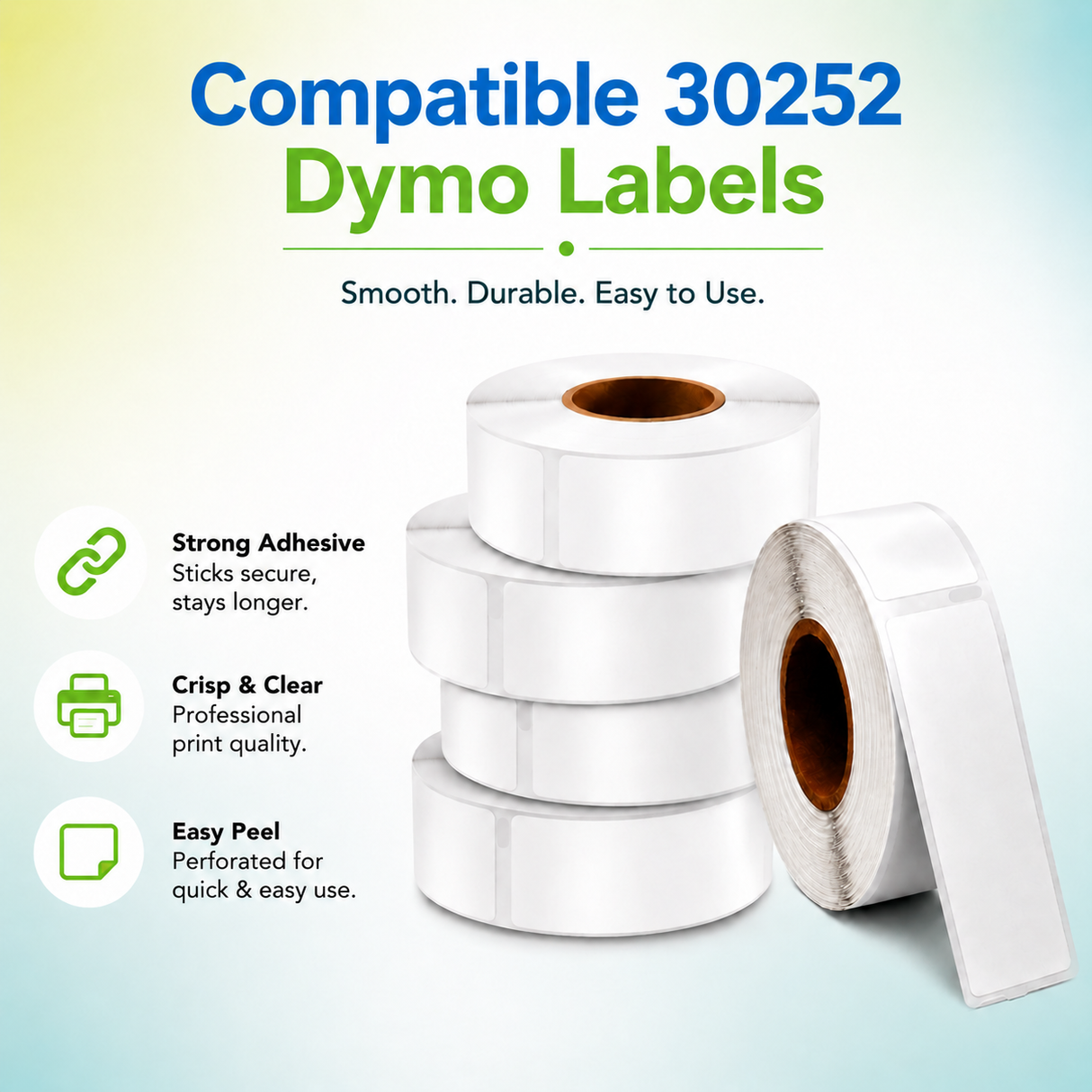 30252 Address Labels Compatible with Dymo  – 1-1/8" x 3-1/2" | Crisp Print | Strong Adhesive | Jam-Free| 350 Labels/Roll